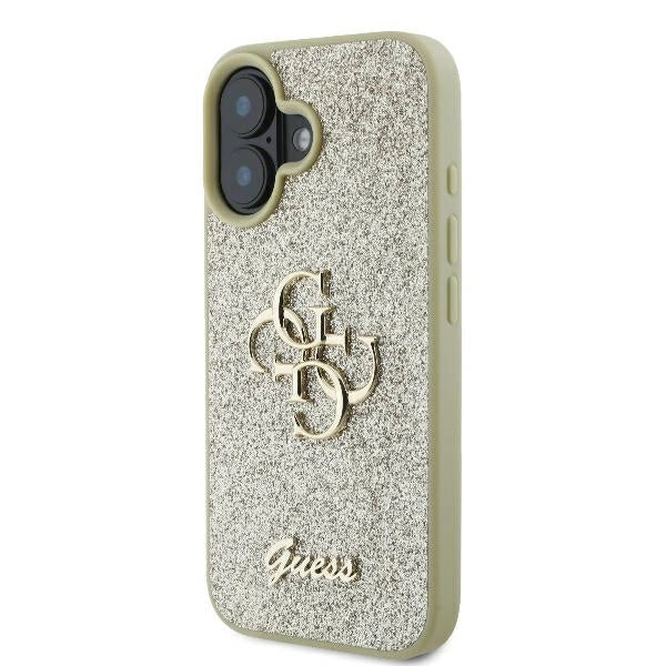 Guess Fixed Glitter Big 4G Case til iPhone 16 Plus - Guld