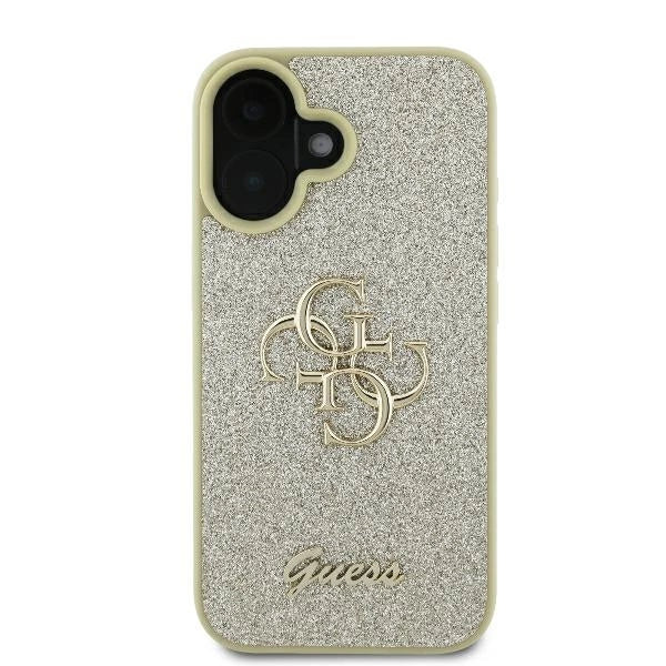 Guess Fixed Glitter Big 4G Case til iPhone 16 Plus - Guld