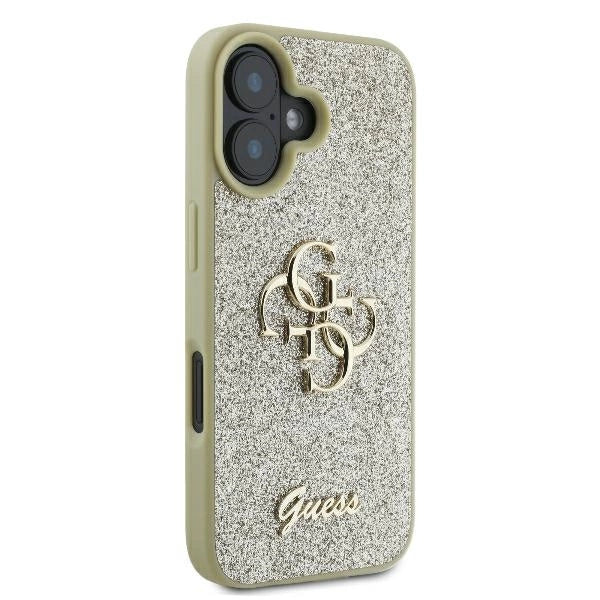 Guess Fixed Glitter Big 4G Case til iPhone 16 Plus - Guld