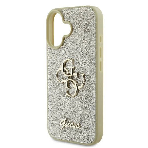 Guess Fixed Glitter Big 4G Case til iPhone 16 Plus - Guld