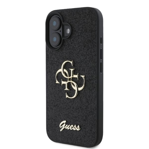 Guess Fixed Glitter Big 4G case til iPhone 16 - sort