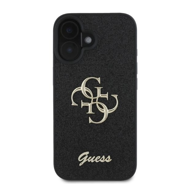 Guess Fixed Glitter Big 4G case til iPhone 16 - sort