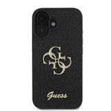 Guess Fixed Glitter Big 4G case til iPhone 16 - sort