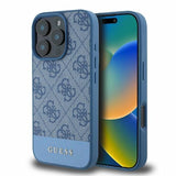Guess 4G Bottom Stripe Case til iPhone 16 Pro Max - Blå