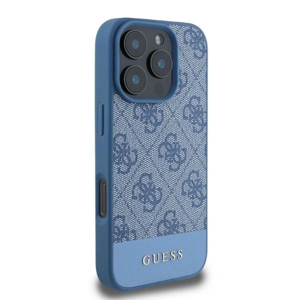 Guess 4G Bottom Stripe Case til iPhone 16 Pro Max - Blå