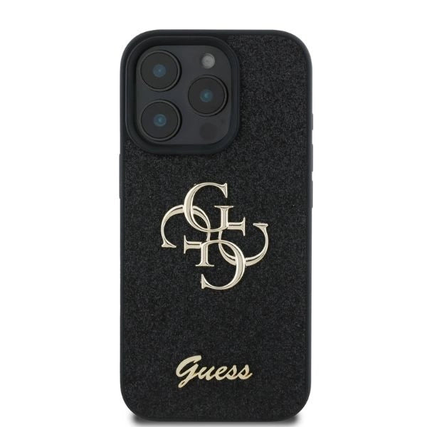 Guess Fixed Glitter Big 4G case til iPhone 16 Pro Max - sort