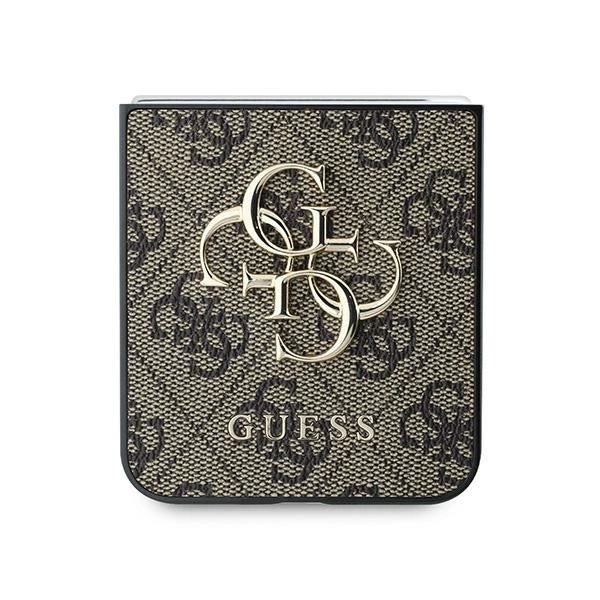 Guess læder 4G Metal Logo Case til Samsung Galaxy Z Flip 6 - Brown