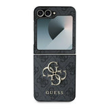 Guess læder 4G Metal Logo Case til Samsung Galaxy Z Flip 6 - sort