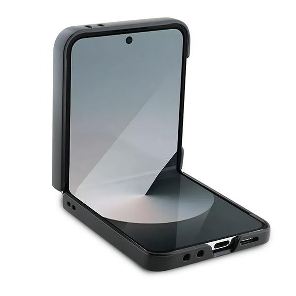 Guess læder 4G Metal Logo Case til Samsung Galaxy Z Flip 6 - sort