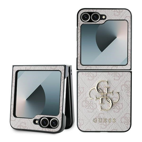 Guess læder 4G Metal Logo Case til Samsung Galaxy Z Flip 6 - Pink