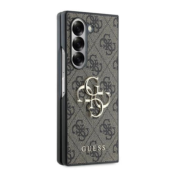 Guess læder 4G Metal Logo Case til Samsung Galaxy Z Fold 6 - Brown