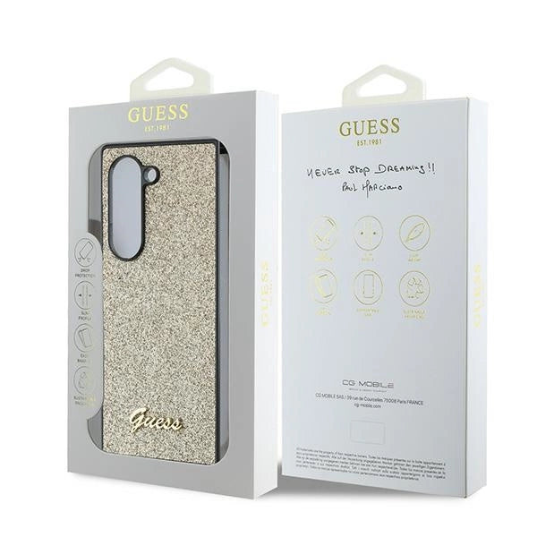 Gæt 4G Glitter Script Case til Samsung Galaxy Z Fold 6 - Guld