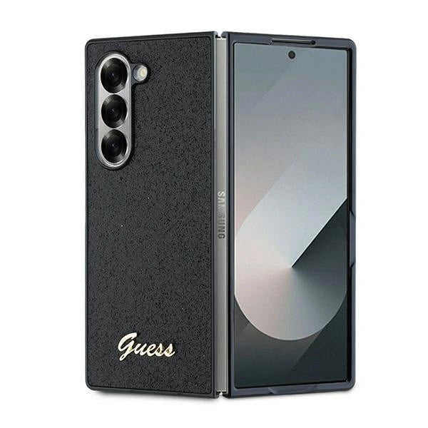 Guess 4G Glitter Script Case til Samsung Galaxy Z Fold 6 - sort