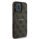 Guess 4G Ring Classic Logo MagSafe iPhone 16 Pro Case - Brown