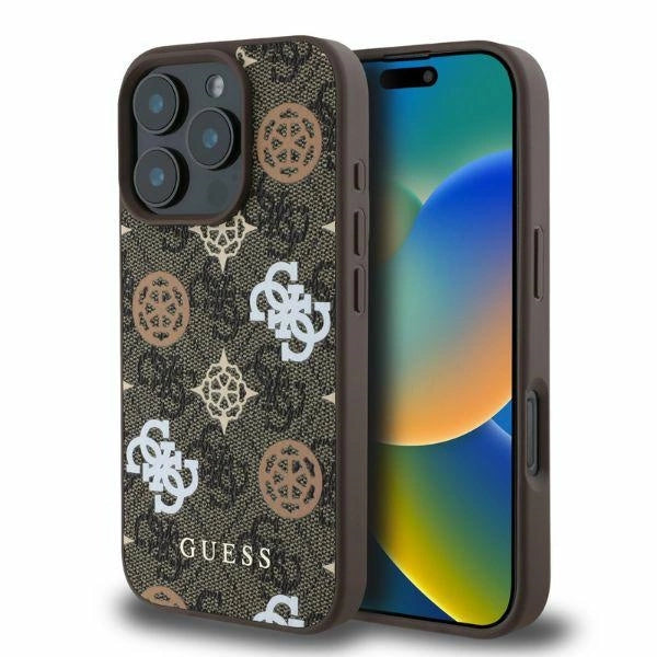 Guess Peony On 4G Baggrunds MagSafe fodtøj til iPhone 16 Pro - brun