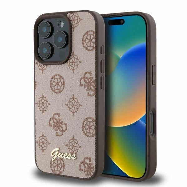Guess Peony Script MagSafe iPhone 16 Pro Case - Brunt