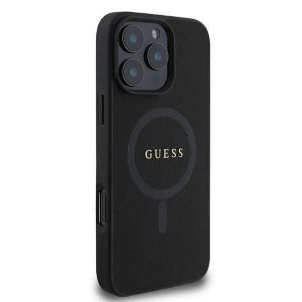 Guess Saffiano Classic Logo MagSafe iPhone 16 Pro Case - sort