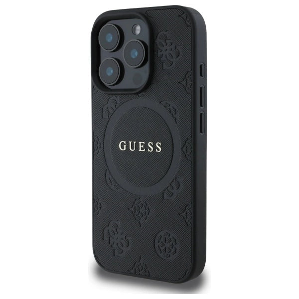 Gæt Saffiano Peony Classic Logo MagSafe iPhone 16 Pro Case - sort
