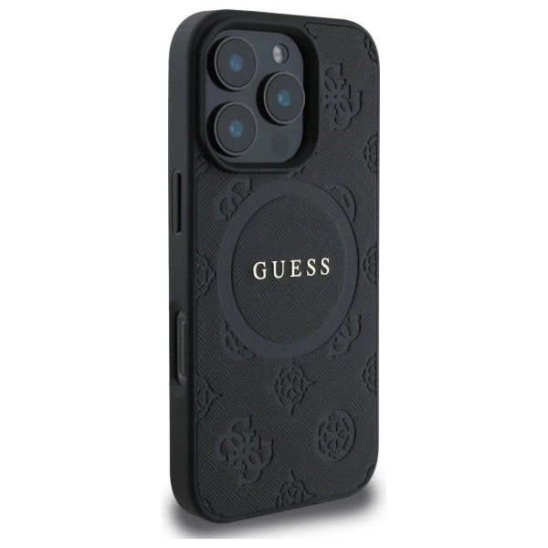 Gæt Saffiano Peony Classic Logo MagSafe iPhone 16 Pro Case - sort