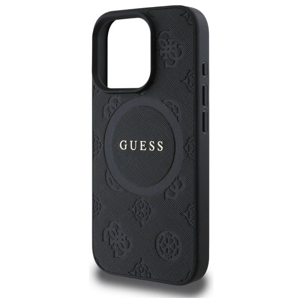 Gæt Saffiano Peony Classic Logo MagSafe iPhone 16 Pro Case - sort
