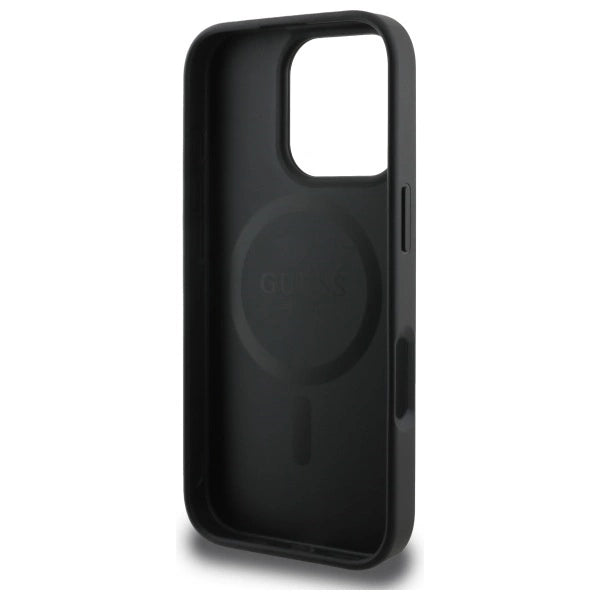 Gæt Saffiano Peony Classic Logo MagSafe iPhone 16 Pro Case - sort