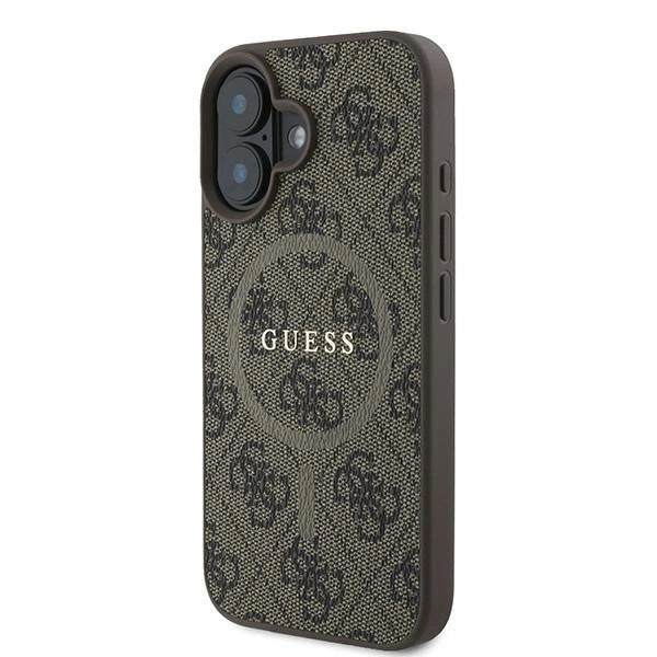 Guess 4G Ring Classic Logo MagSafe iPhone 16 Plus Case - Brunt