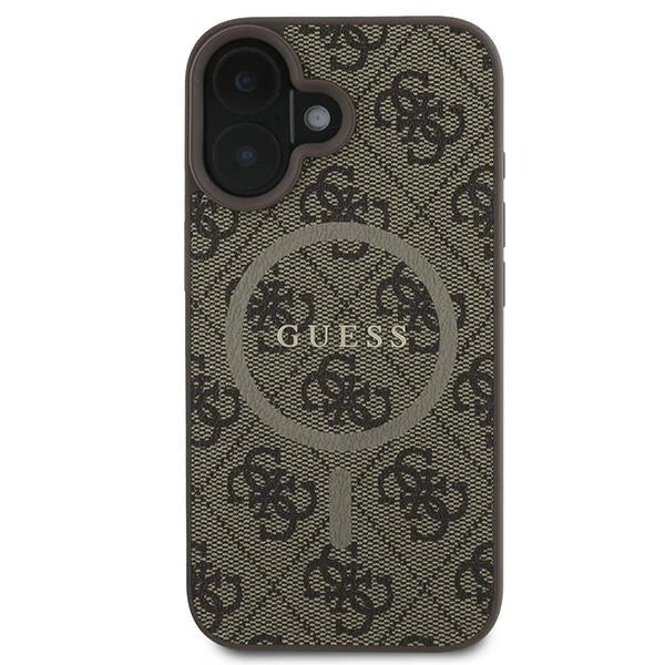 Guess 4G Ring Classic Logo MagSafe iPhone 16 Plus Case - Brunt