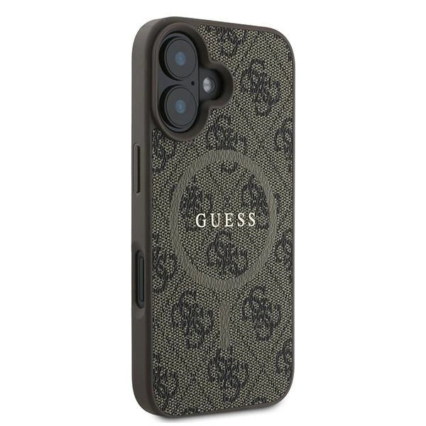 Guess 4G Ring Classic Logo MagSafe iPhone 16 Plus Case - Brunt