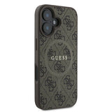 Guess 4G Ring Classic Logo MagSafe iPhone 16 Plus Case - Brunt