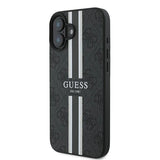 Guess 4G Printed Stripes MagSafe case til iPhone 16 Plus - sort