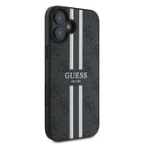 Guess 4G Printed Stripes MagSafe case til iPhone 16 Plus - sort