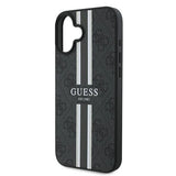 Guess 4G Printed Stripes MagSafe case til iPhone 16 Plus - sort