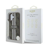 Guess 4G Printed Stripes MagSafe iPhone 16 Plus Case - Brown