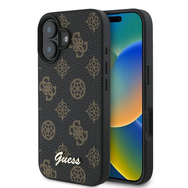 Guess Peony Script MagSafe iPhone 16 Plus-kasse - sort