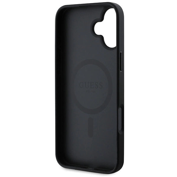 Guess Saffiano Classic Logo MagSafe iPhone 16 Plus Hylde - sort