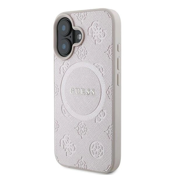 Gæt Saffiano Peony Classic Logo MagSafe iPhone 16 Plus Case - Pink