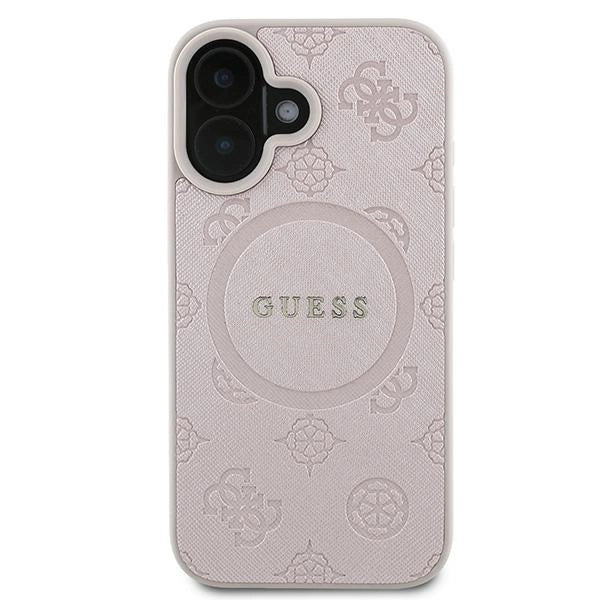Gæt Saffiano Peony Classic Logo MagSafe iPhone 16 Plus Case - Pink