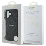 Guess 4G Ring Classic Logo MagSafe case for iPhone 16 - black