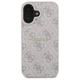 Guess 4G Ring Classic Logo MagSafe iPhone 16 Case - Pink