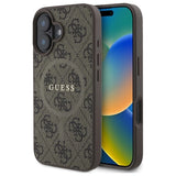 Guess 4G Ring Classic Logo MagSafe iPhone 16 Case - Brunt