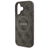 Guess 4G Ring Classic Logo MagSafe iPhone 16 Case - Brunt
