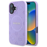 Gæt Saffiano Peony Classic Logo MagSafe iPhone 16 Case - lilla