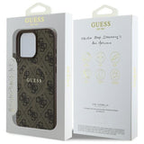 Guess 4G Ring Classic Logo MagSafe Case til iPhone 16 Pro Max - Brunt