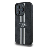 Guess 4G Printed Stripes MagSafe case til iPhone 16 Pro Max - sort