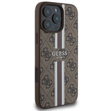 Guess 4G Printed Stripes MagSafe Case til iPhone 16 Pro Max - Brunt