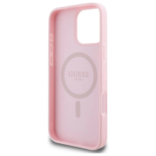 Guess Peony Script MagSafe iPhone 16 Pro Max Case - Pink