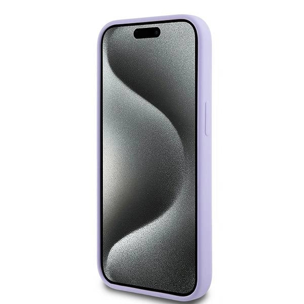 Karl Lagerfeld Silicone Karl&Choupette Heads Ring MagSafe iPhone 15 Case - Purple