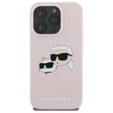 Karl Lagerfeld Silicone Nauble Heads Print MagSafe Case for iPhone 16 Pro Max - Pink