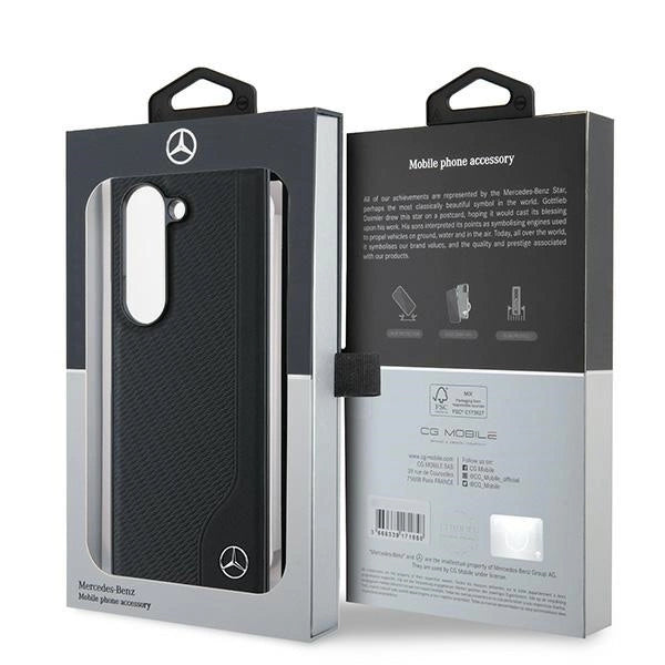 Mercedes læder træ imitation MagSafe Case til Samsung Galaxy Z Fold 6 - sort