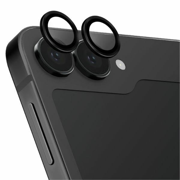 Uniq Optix Auminium tempereret glas til linser med applikator til Samsung Galaxy Z Flip 6 - sort